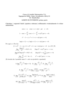 Esercizi sul calcolo dei limiti di funzioni.