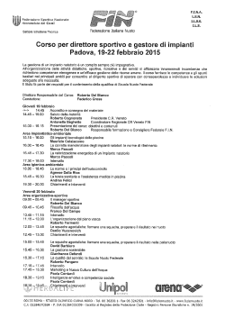 S.I.T. -Corso per direttore sportivo e gestore di impianti