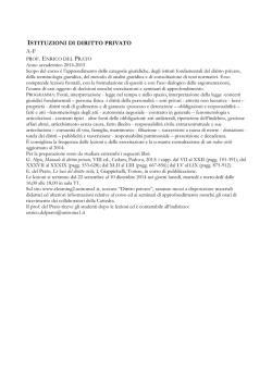 Istituzioni di diritto privato 2014/2015