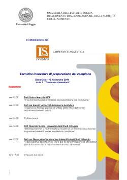 Programma - Università degli Studi di Foggia