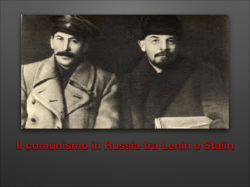Il comunismo tra Lenin e Stalin