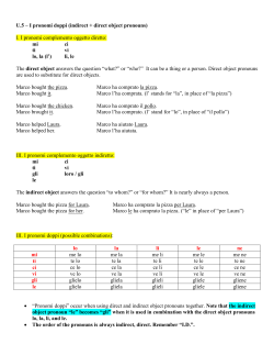 U.5 – I pronomi doppi (indirect + direct object pronouns)