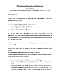 Intervento della Dott.ssa Val&egrave;rie Gervais