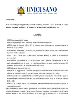 Decreto Rettorale n. 894 del 28.7.2014