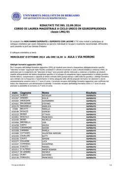 Risultati TVI - 22 sett 2014 CL