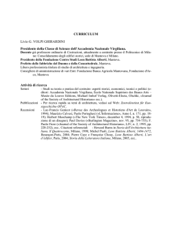 CURRICULUM Livio G. VOLPI GHIRARDINI Presidente della