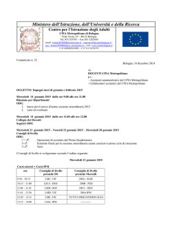 impegni gennaio e febbario 2015 - CPIA Metropolitano di Bologna