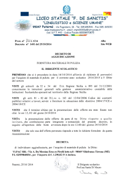 Prot. n° 1-lli IC14 Decreto n° 1401 del 25/10/2014 Albo Sito WEB
