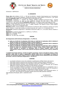 Dispositivo di traffico per la manifestazione Club Auto e Moto d