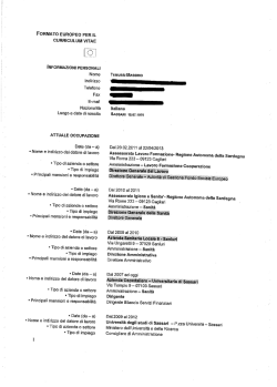 CV - Agenzia Regionale per il Lavoro della Sardegna