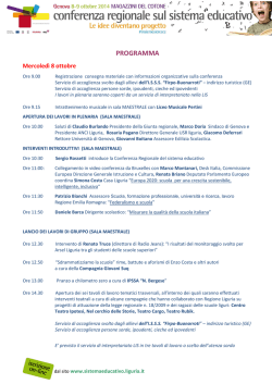 PROGRAMMA - Conferenza Regionale sul sistema educativo