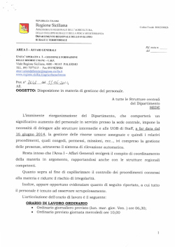 Disposizioni gestione del personale