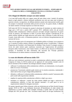 Gli sviluppi del dibattito europeo sui salari minimi Lo stato del