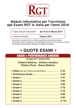 Info Iscrizione Esami RGT (2014)