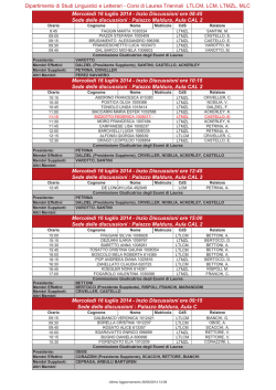 Dipartimento di Studi Linguistici e Letterari