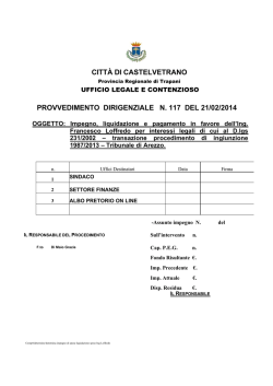città di castelvetrano provvedimento dirigenziale n. 117 del 21/02