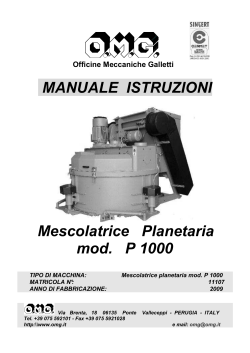 MANUALE ISTRUZIONI Mescolatrice Planetaria mod. P 1000