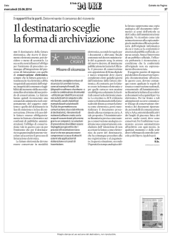 Il destinatario sceglie la forma di archiviazione