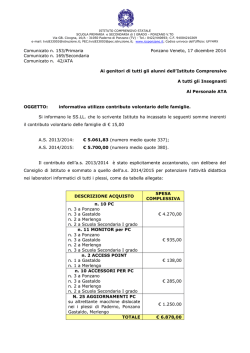 informativa utilizzo contributo volontario delle famiglie