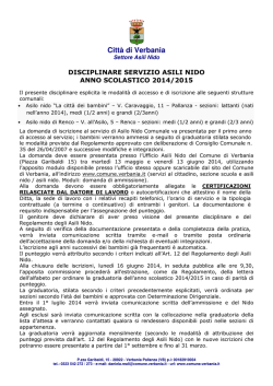 Disciplinare avvio procedure iscrizioni a. s. 2014/2015