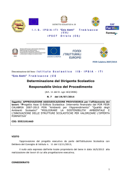 Determinazione del Dirigente Scolastico Responsabile Unico del