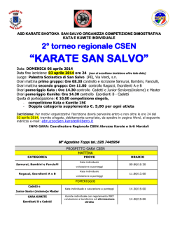 comunicato gara karate san salvo