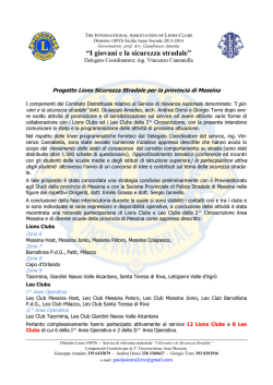 Relazione conclusiva progetto Lions sicurezza stradale