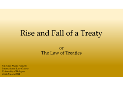 Rise and Fall of a Treaty or The Law of Treaties