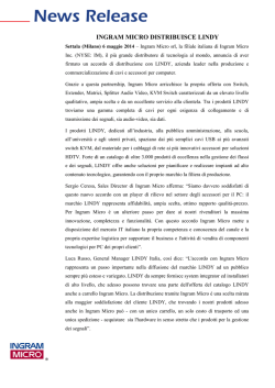 INGRAM MICRO DISTRIBUISCE LINDY