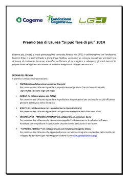 Bando Premio tesi di Laurea 2014