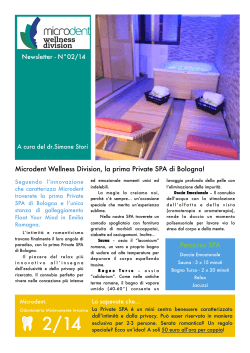Microdent Wellness Division, la prima Private SPA di Bologna