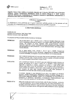 Delibera n. 61 del 20/01/2014