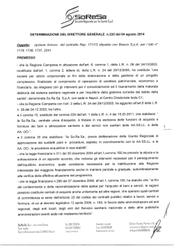 determina n. 235 del 4 agosto 2014
