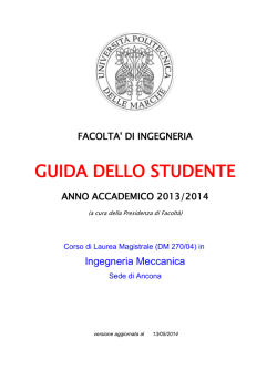 guida - Facolt&agrave; di Ingegneria - Universit&agrave; Politecnica delle Marche