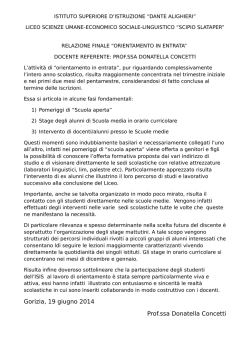Gorizia, 19 giugno 2014 Prof.ssa Donatella Concetti