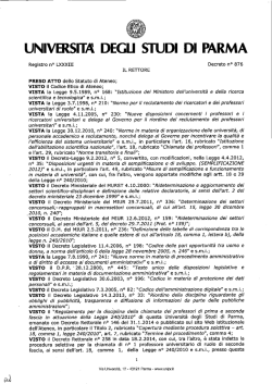 Decreto Rettorale n. 876 del 19/05/2014