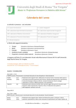 Calendario-I-anno - Professione Formatore in Didattica delle Scienze