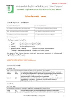 Calendario-I-anno - Professione Formatore in Didattica delle Scienze