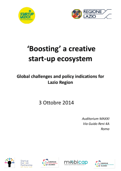 "Boosting" a creative start-up ecosystem: Global