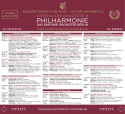 PHILHARMONIE - Konzertdirektion Prof. Victor Hohenfels