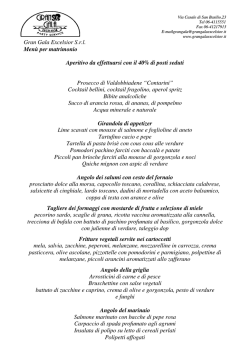 Gran Gala Excelsior Srl Menù per matrimonio Aperitivo da effettuarsi