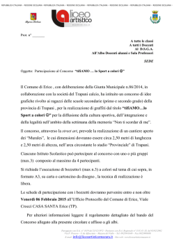 Il Comune di Erice , con deliberazione della Giunta Municipale n.86