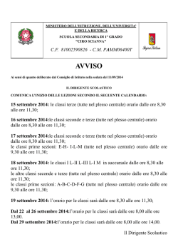 INIZIO LEZIONI 2014-2015 - Scuola statale secondaria di I grado a