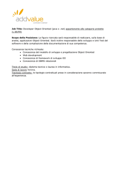 Job Title: Developer Object Oriented (java o .net) appartenente alle