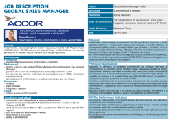 JOB DESCRIPTION GLOBAL SALES MANAGER