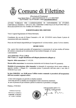 avviso pubblico assegnazione in concessione area cimiteriale