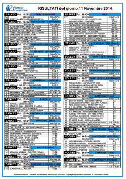 RISULTATI del giorno 11 Novembre 2014