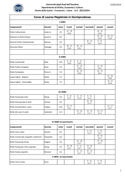 Orario provvisorio 2° semestre 2013-2014