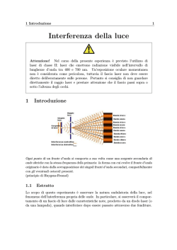 Interferenza della luce - Dipartimento di Fisica