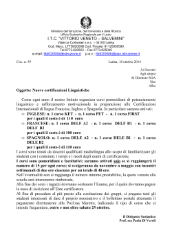 circ.059nuove certificazioni linguistiche - Vittorio Veneto